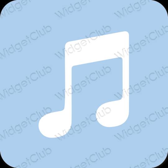 Estetic albastru pastel Music pictogramele aplicației