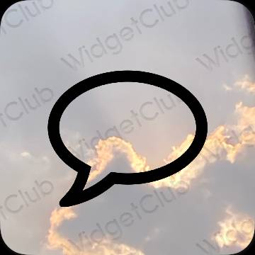 Aesthetic black Messages app icons
