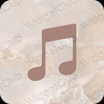 Estetisk brun Music app ikoner