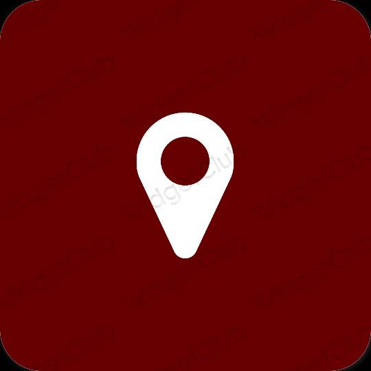 Αισθητικός καφέ Google Map εικονίδια εφαρμογών