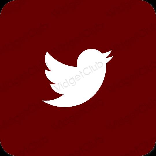 Estetyka brązowy Twitter ikony aplikacji