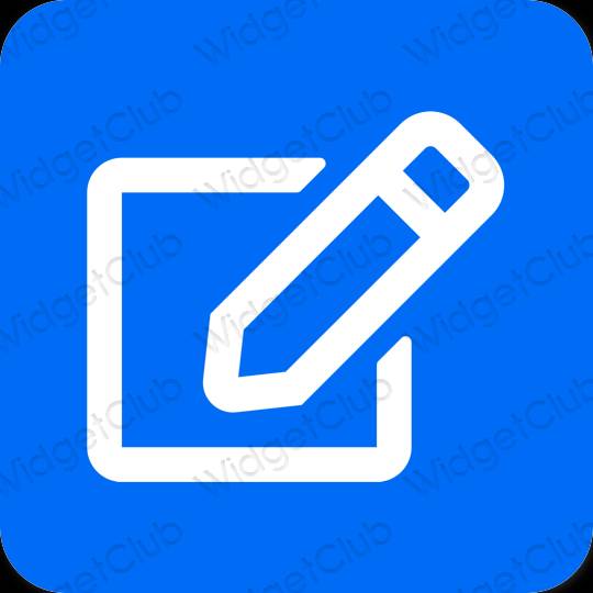 Estetski plava Notes ikone aplikacija