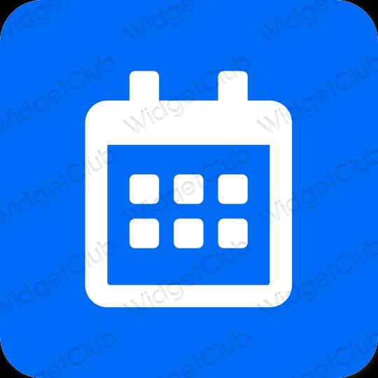Esthétique bleu Calendar icônes d'application