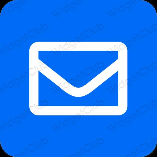 эстетический неоновый синий Mail значки приложений