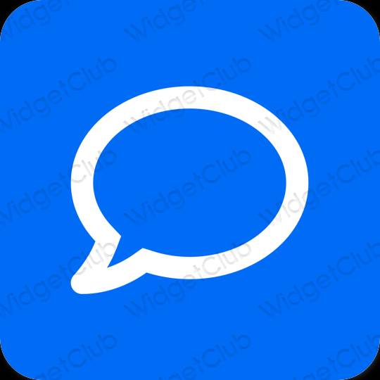 Estetické neónová modrá Messages ikony aplikácií