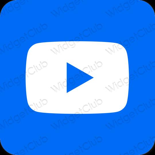 Estetsko neon modra Youtube ikone aplikacij