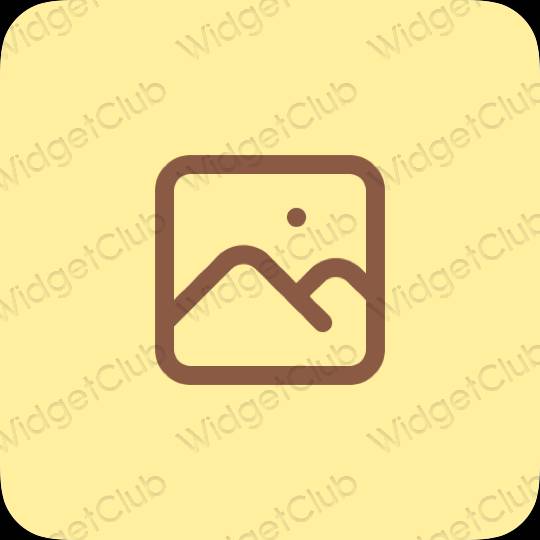 Aesthetic yellow Photos app icons