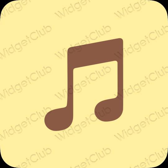 Aesthetic orange Music app icons