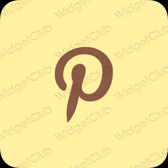 Aesthetic orange Pinterest app icons