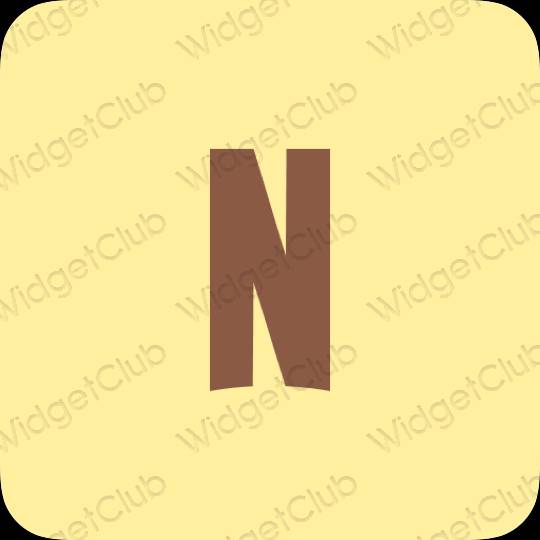 Aesthetic orange Netflix app icons