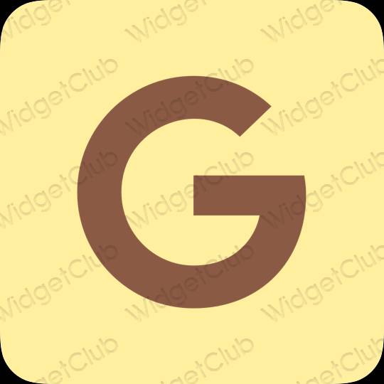 Ესთეტიური ყვითელი Google აპლიკაციის ხატები
