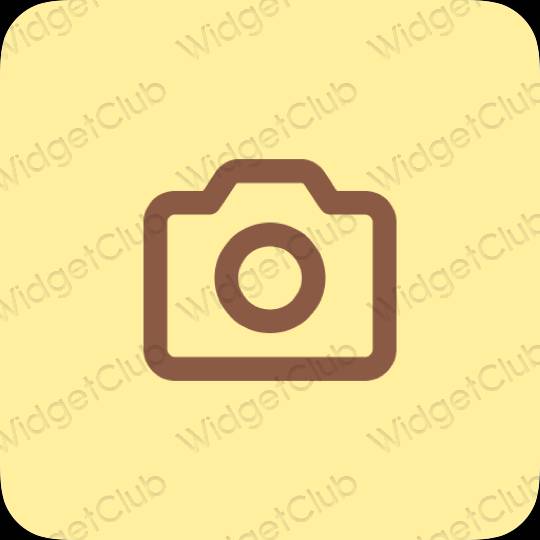 Aesthetic orange Camera app icons