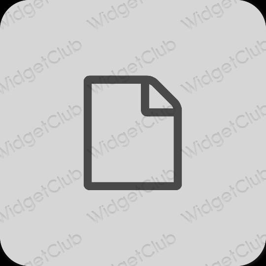 Estetické sivá Notes ikony aplikácií