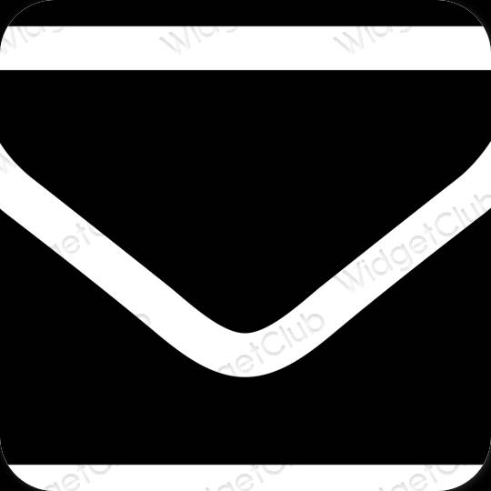 Esteettinen musta Mail sovelluskuvakkeet