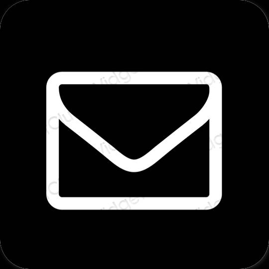 جمالي أسود Mail أيقونات التطبيق