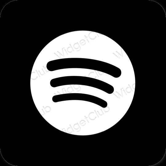 Esthétique noir Spotify icônes d'application