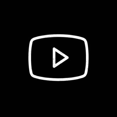 Estético negro Youtube iconos de aplicaciones