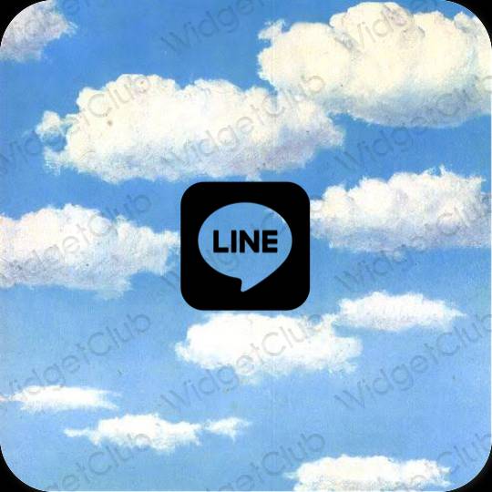 Estetico Nero LINE icone dell'app