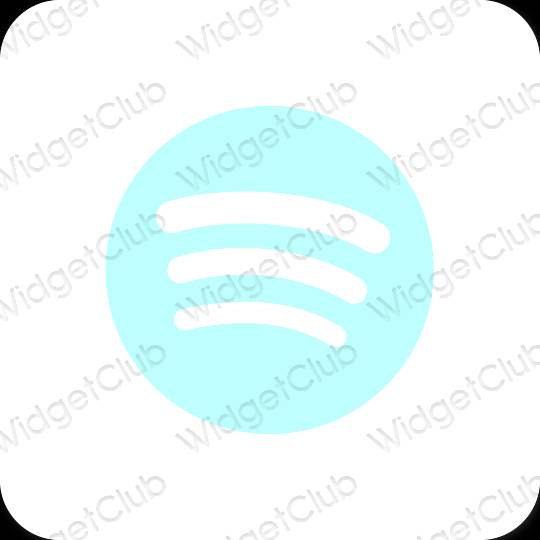 Естетичен пастелно синьо Spotify икони на приложения