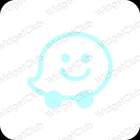 Esthetische Waze app-pictogrammen