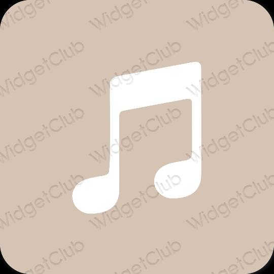 эстетический бежевый Apple Music значки приложений