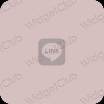 эстетический пастельно-розовый LINE значки приложений
