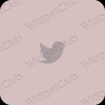 Estético rosa Twitter iconos de aplicaciones