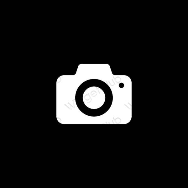 Aesthetic black Camera app icons