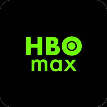 Естетски црн HBO MAX иконе апликација