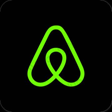 Естетичний чорний Airbnb значки програм