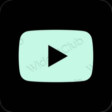 Esteetiline pastelne sinine Youtube rakenduste ikoonid