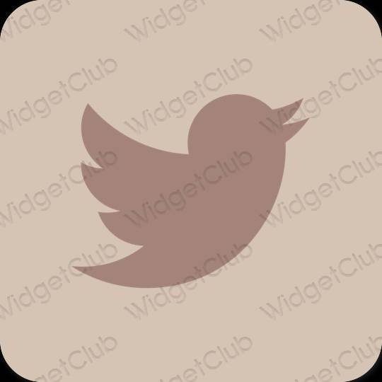 Estetico beige Twitter icone dell'app