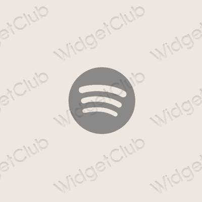 Estetické béžová Spotify ikony aplikácií