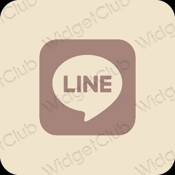 Aesthetic beige LINE app icons