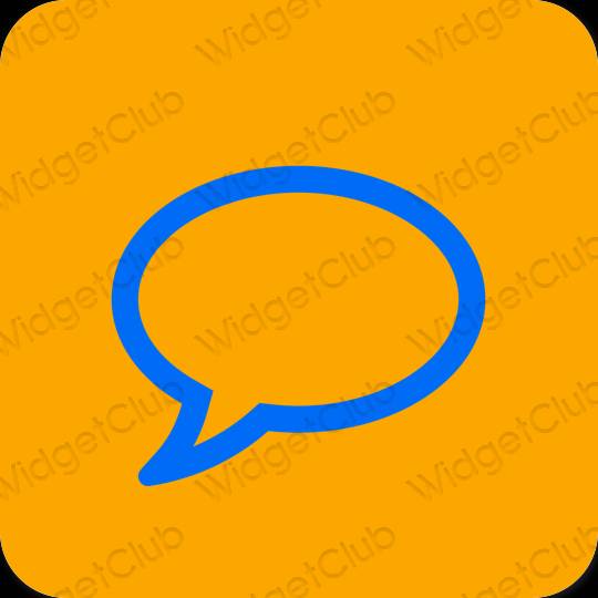 Esthétique orange Messages icônes d'application
