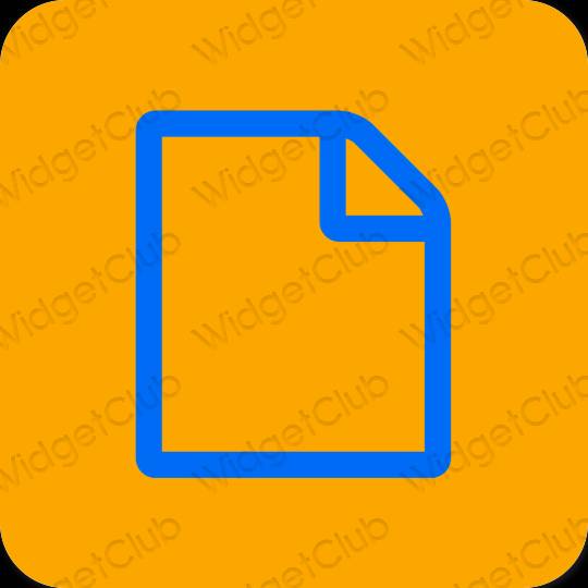 Estético laranja Notes ícones de aplicativos
