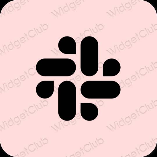 Αισθητικός παστέλ ροζ Slack εικονίδια εφαρμογών