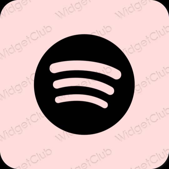 Estetski pastelno ružičasta Spotify ikone aplikacija