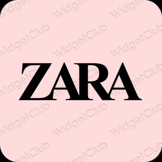 Estetický růžový ZARA ikony aplikací