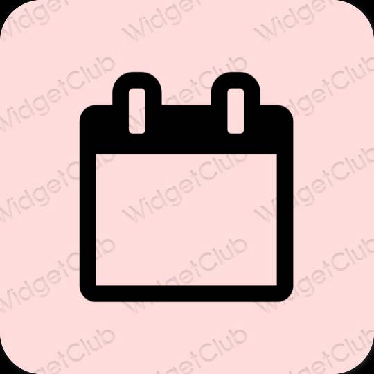 Естетски пастелно розе Calendar иконе апликација
