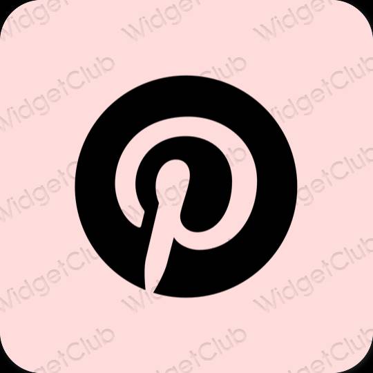 審美的 柔和的粉紅色 Pinterest 應用程序圖標