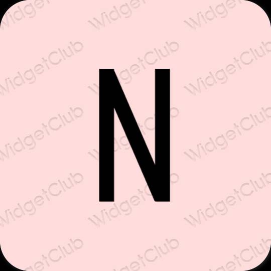 Estético rosa pastel Netflix ícones de aplicativos