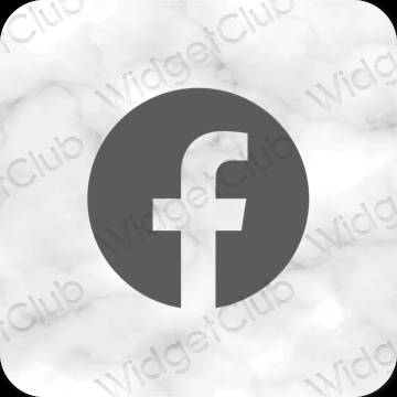 Естетичний сірий Facebook значки програм