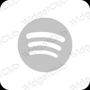 Естетичний сірий Spotify значки програм