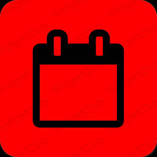 Estetic roșu Calendar pictogramele aplicației