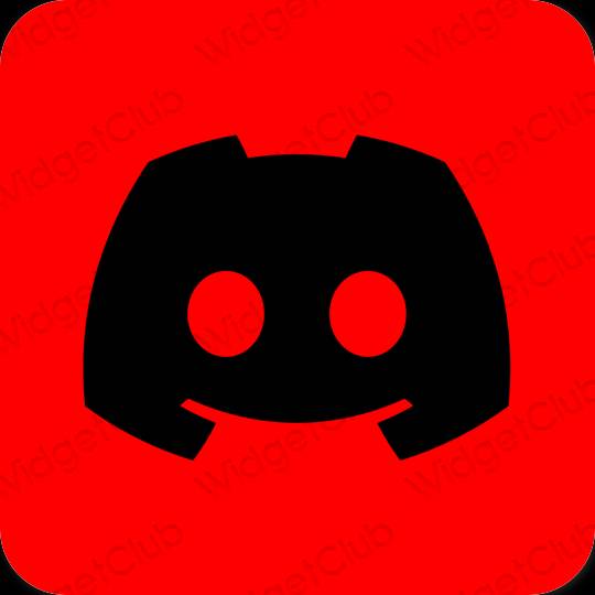 Estetyka czerwony discord ikony aplikacji