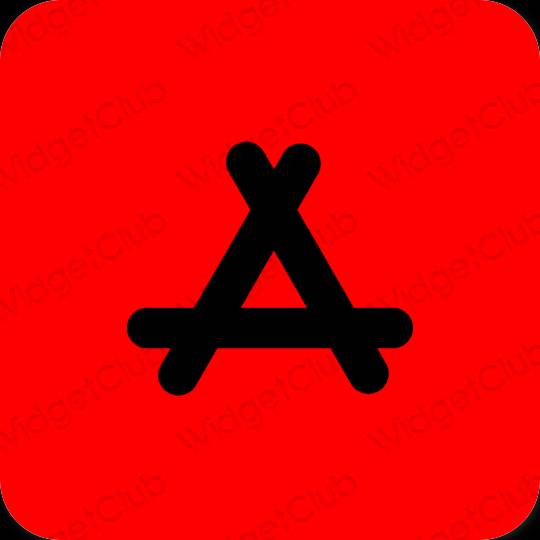 Esztétika piros AppStore alkalmazás ikonok