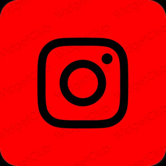 Estetinis raudona Instagram programėlių piktogramos