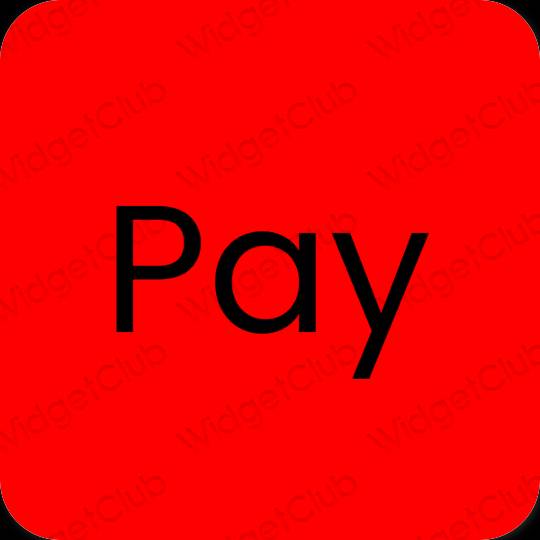 Estético vermelho PayPay ícones de aplicativos