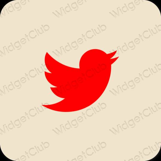 Estetsko bež Twitter ikone aplikacij